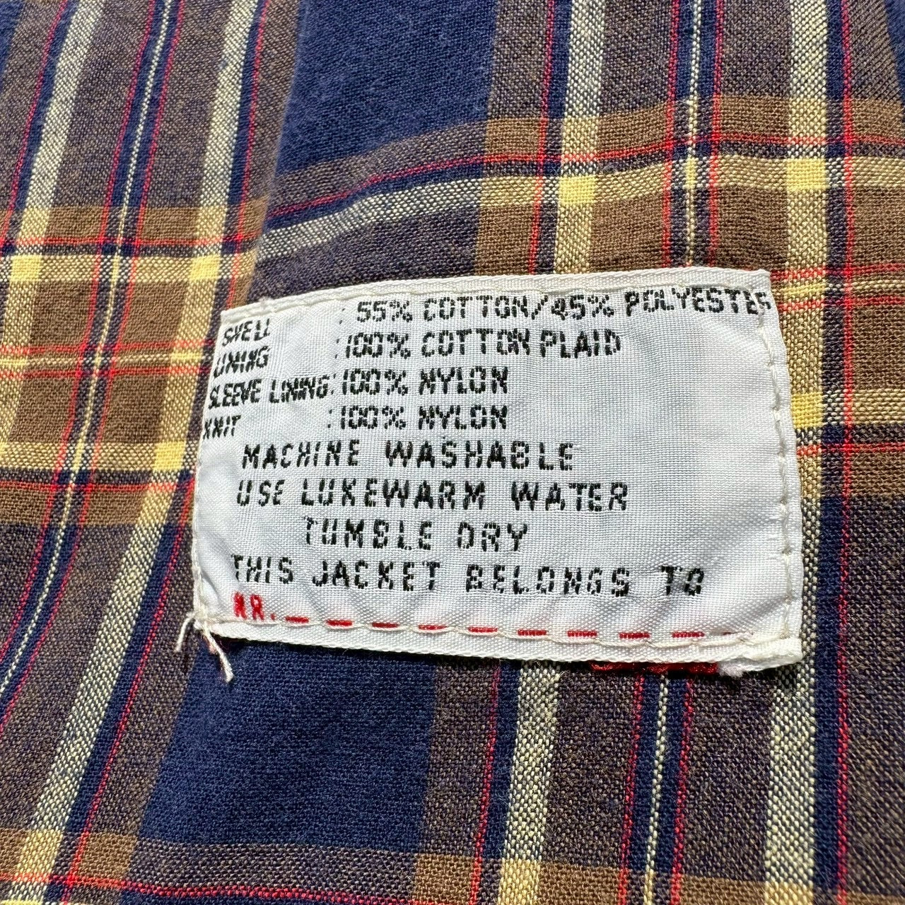 70s-80s Izod x Lacoste Beige Tan Flannel Lined Harrington Jacket
