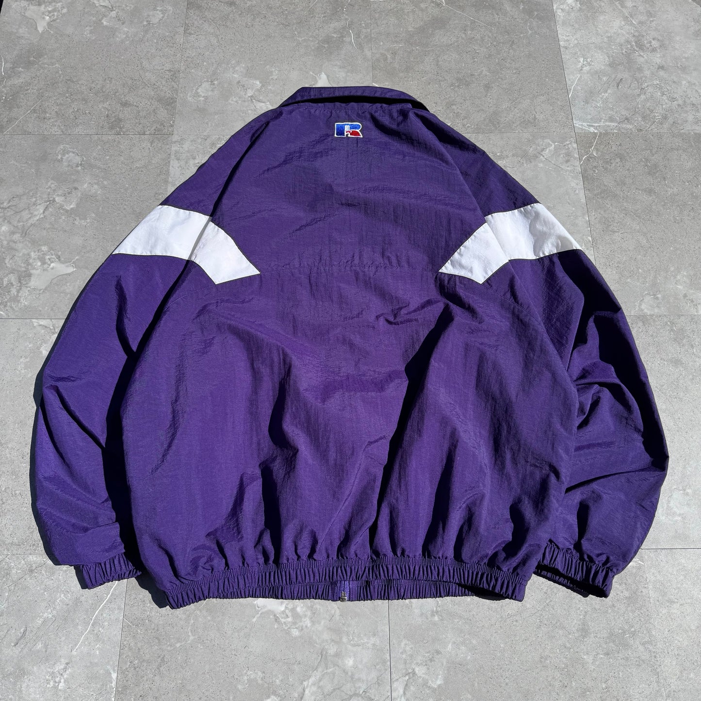 90s Russell Athletic Purple Zip-Up Windbreaker Jacket KiiChain Clothing