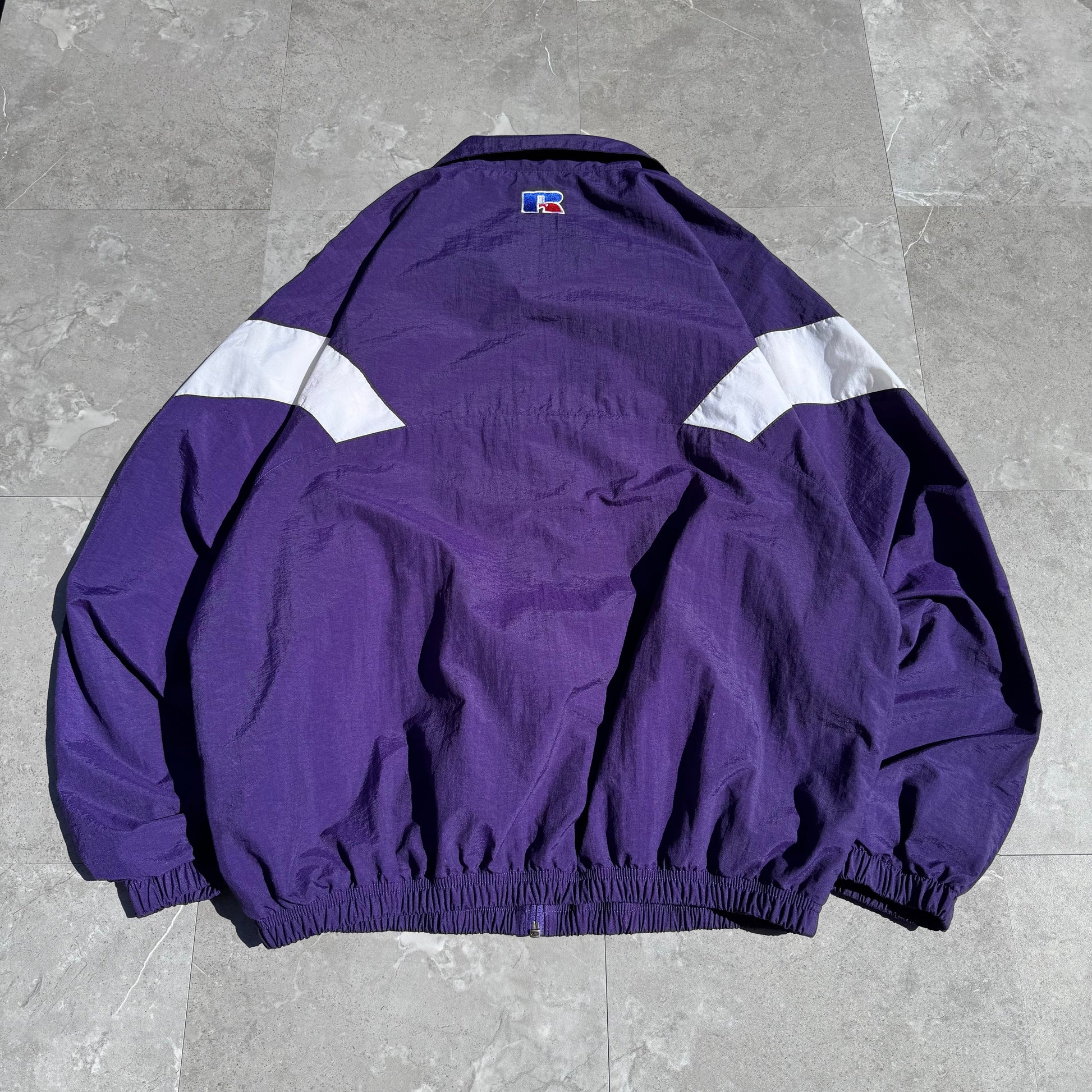 90s Russell Athletic Purple Zip-Up Windbreaker Jacket KiiChain Clothing