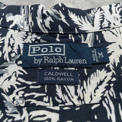 90s Ralph Lauren Caldwell Black Rayon Hawaiian Shirt (M)