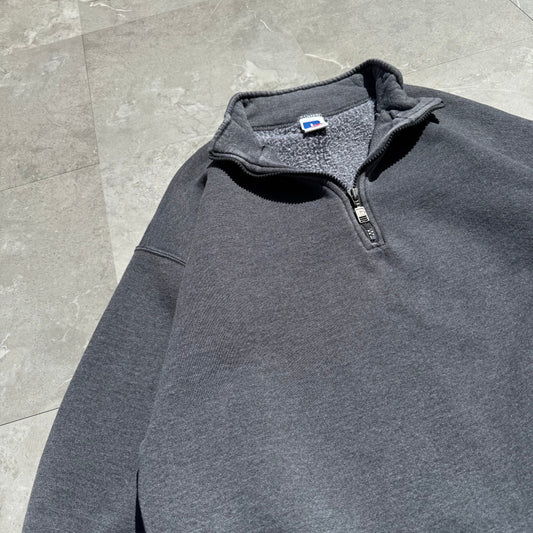 90s Russell Athletic Half-Zip Dark Gray Sweatshirt KiiChain Clothing