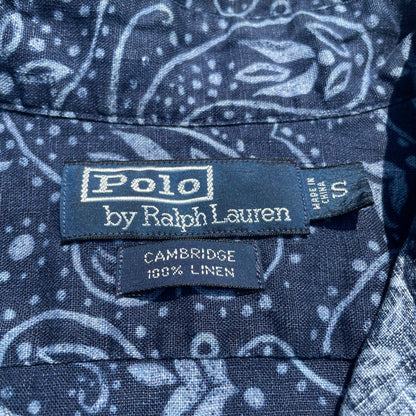 90s Ralph Lauren Cambridge Navy Paisley Shirt