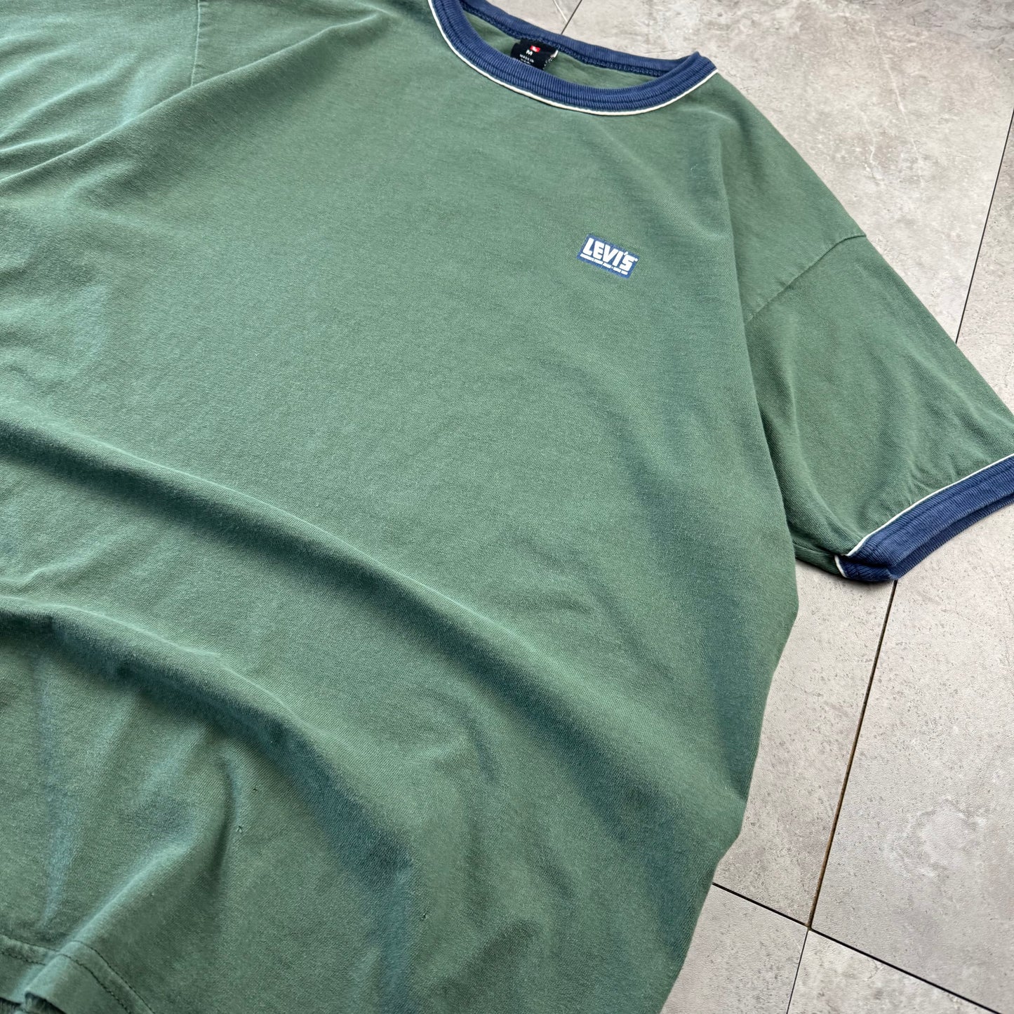 90s-00s Levi’s Green Heavyweight Made in USA Ringer T-Shirt