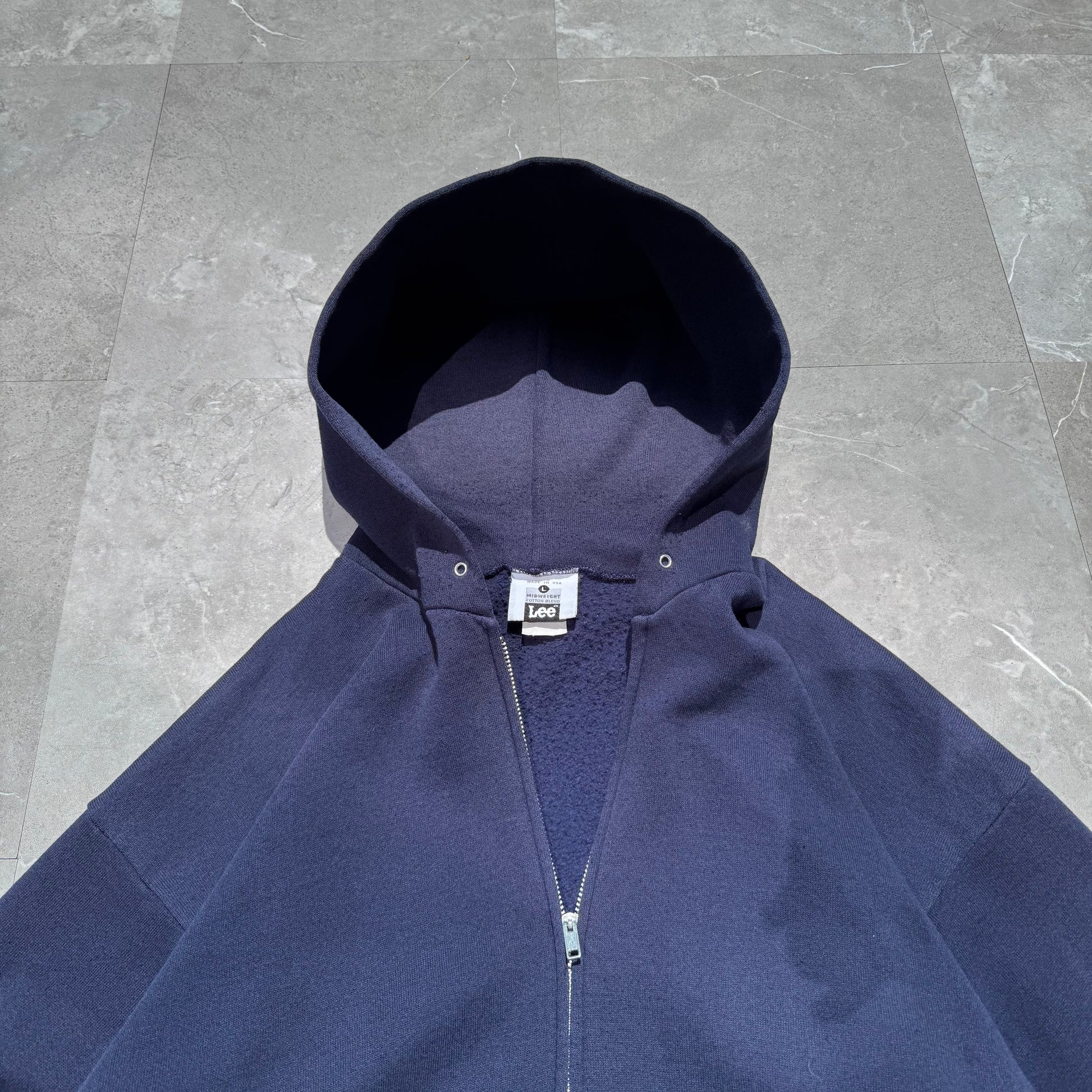 90s Lee Made in USA Navy/Purple Zip-Up Hoodie KiiChain Clothing