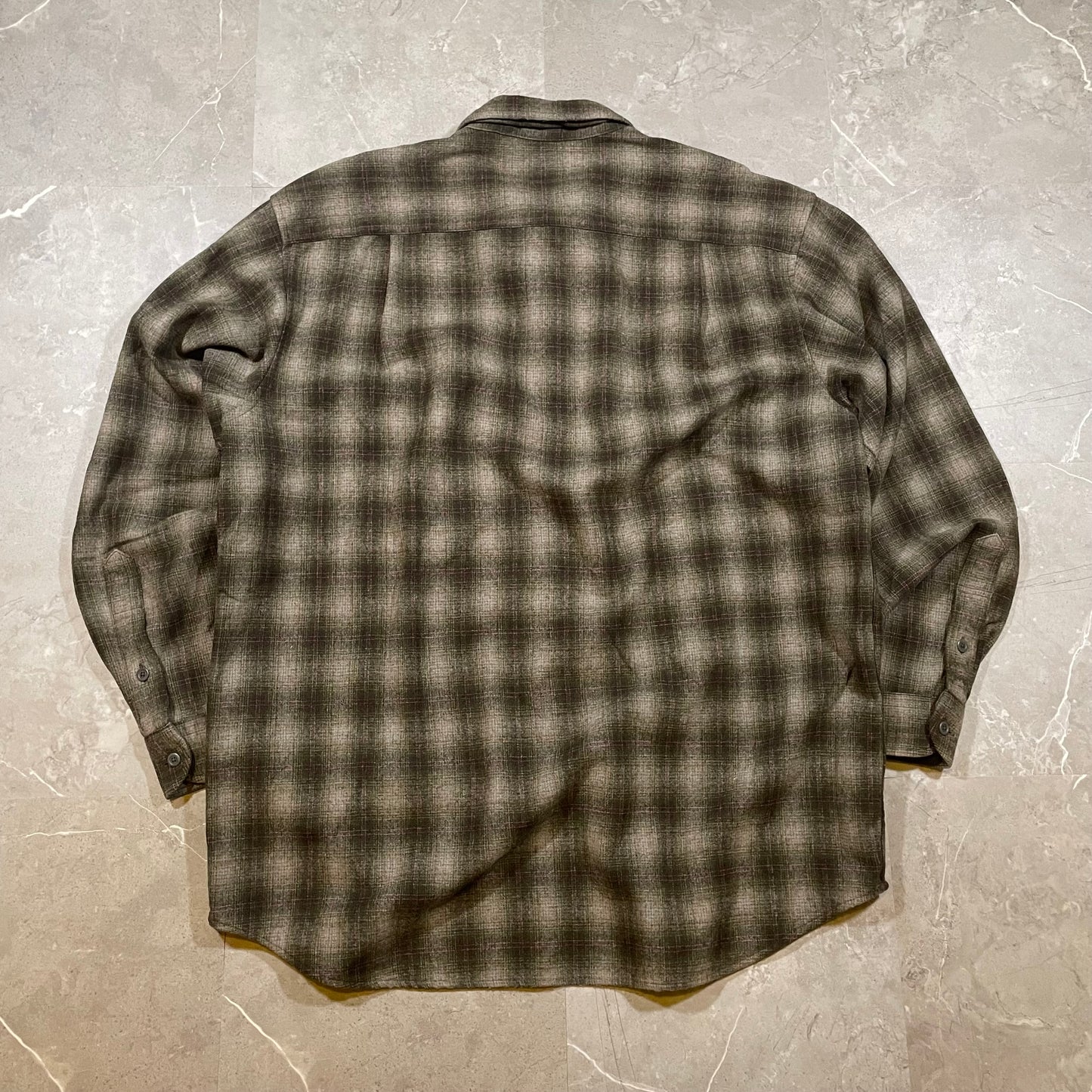 00s Pendleton Brown Shadow Checkered Wool Flannel Shirt