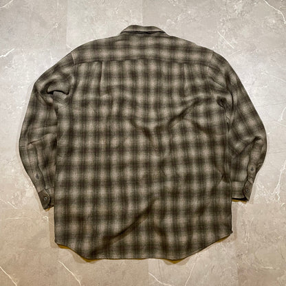 00s Pendleton Brown Shadow Checkered Wool Flannel Shirt