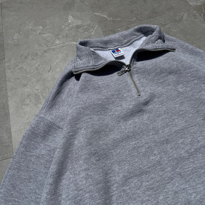 90s Russell Athletic Made in USA Half-Zip Gray Sweatshirt KiiChain Clothing