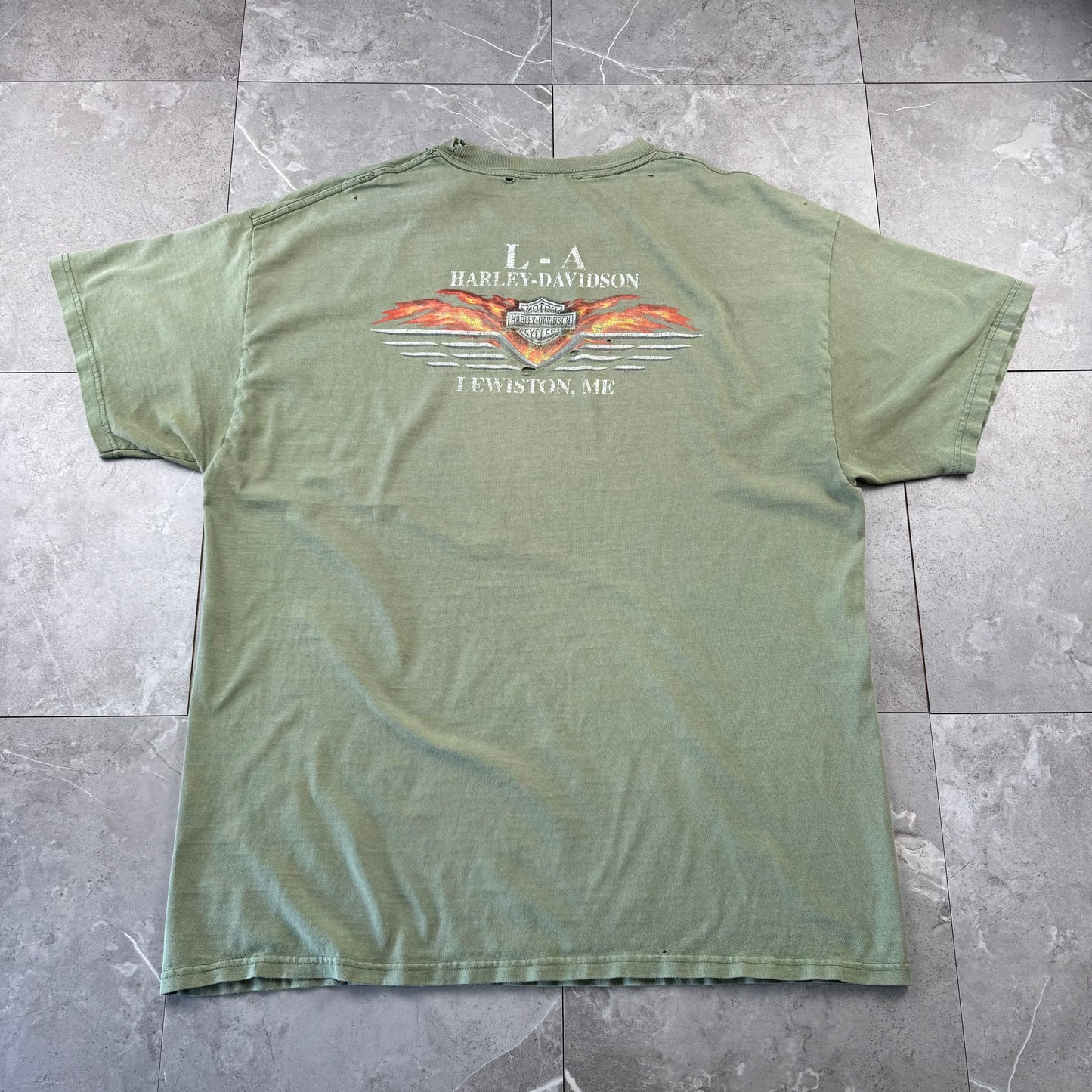 00s Unknown Harley Davidson Faded & Thrashed Graphic T-Shirt