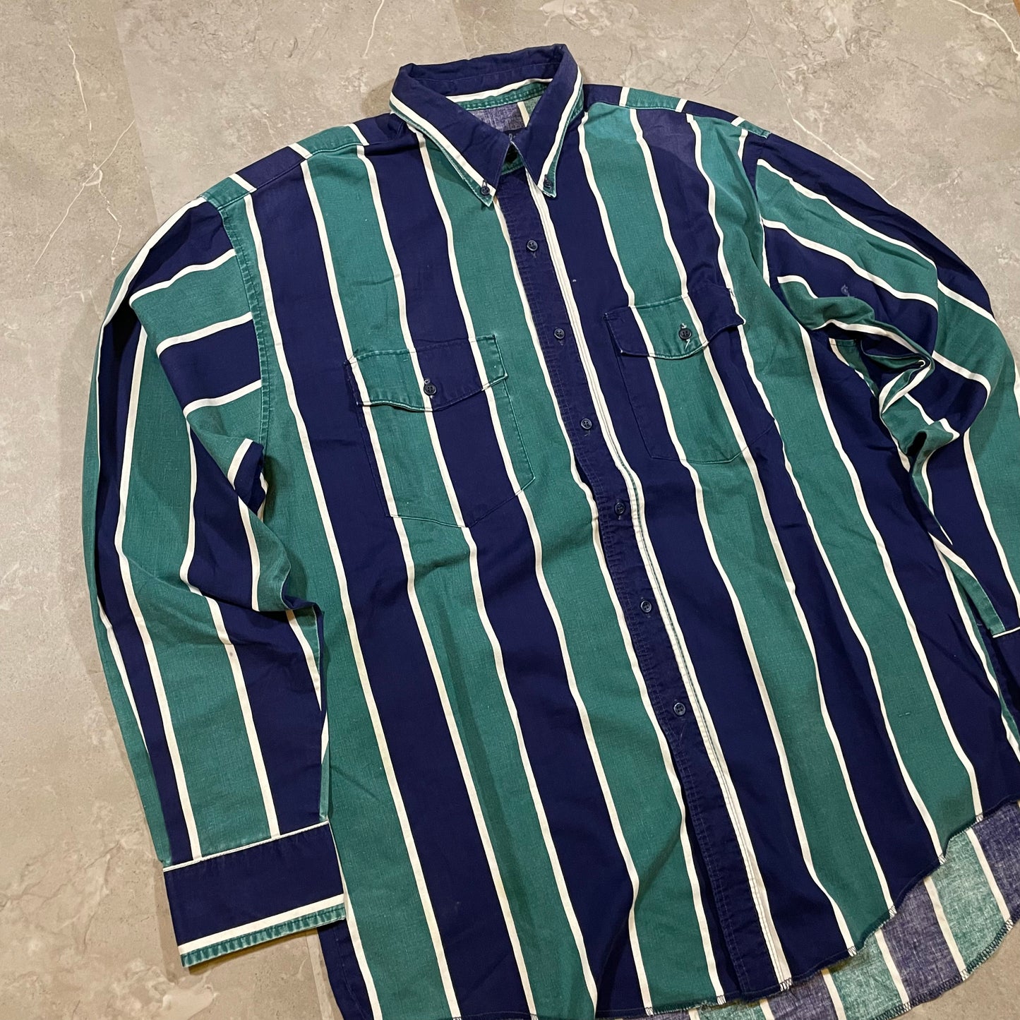 80-90s Wrangler X-Long Tails Striped Western Shirt