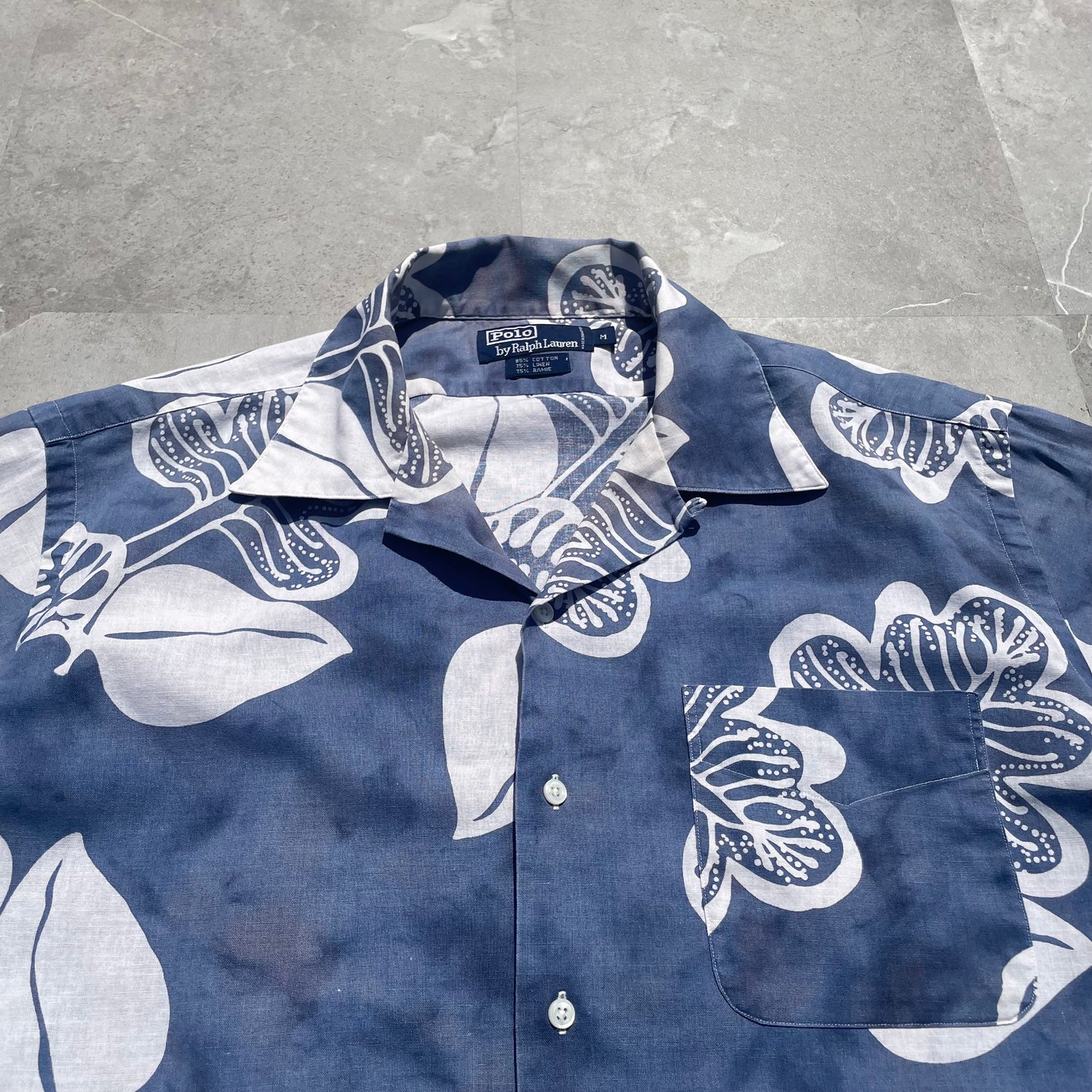 90s Ralph Lauren Cotton Linen Ramie Hawaiian Shirt