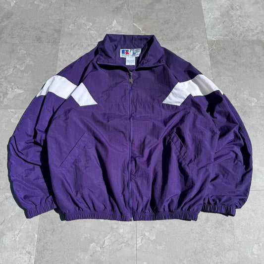 90s Russell Athletic Purple Zip-Up Windbreaker Jacket KiiChain Clothing