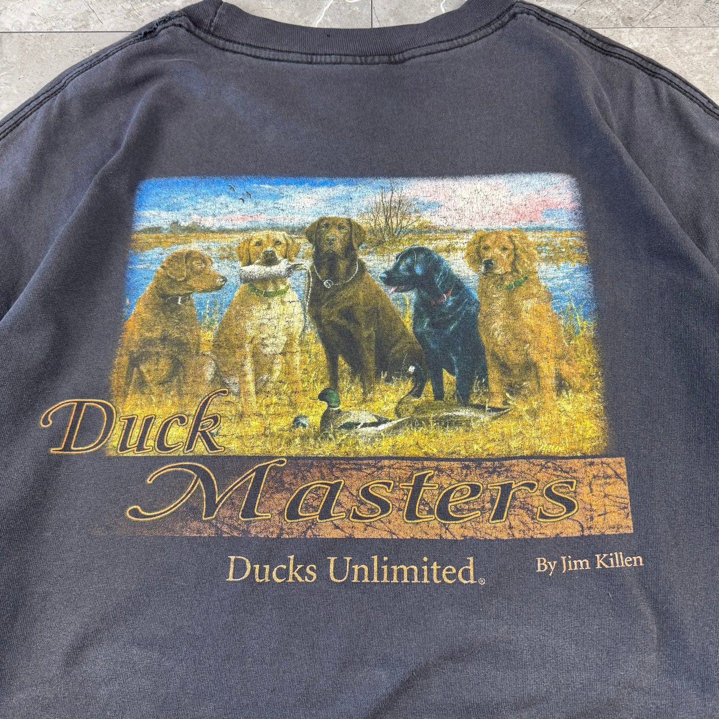 90s-00s Alstyle Ducks Unlimited Dog Graphic Long Sleeve Tee
