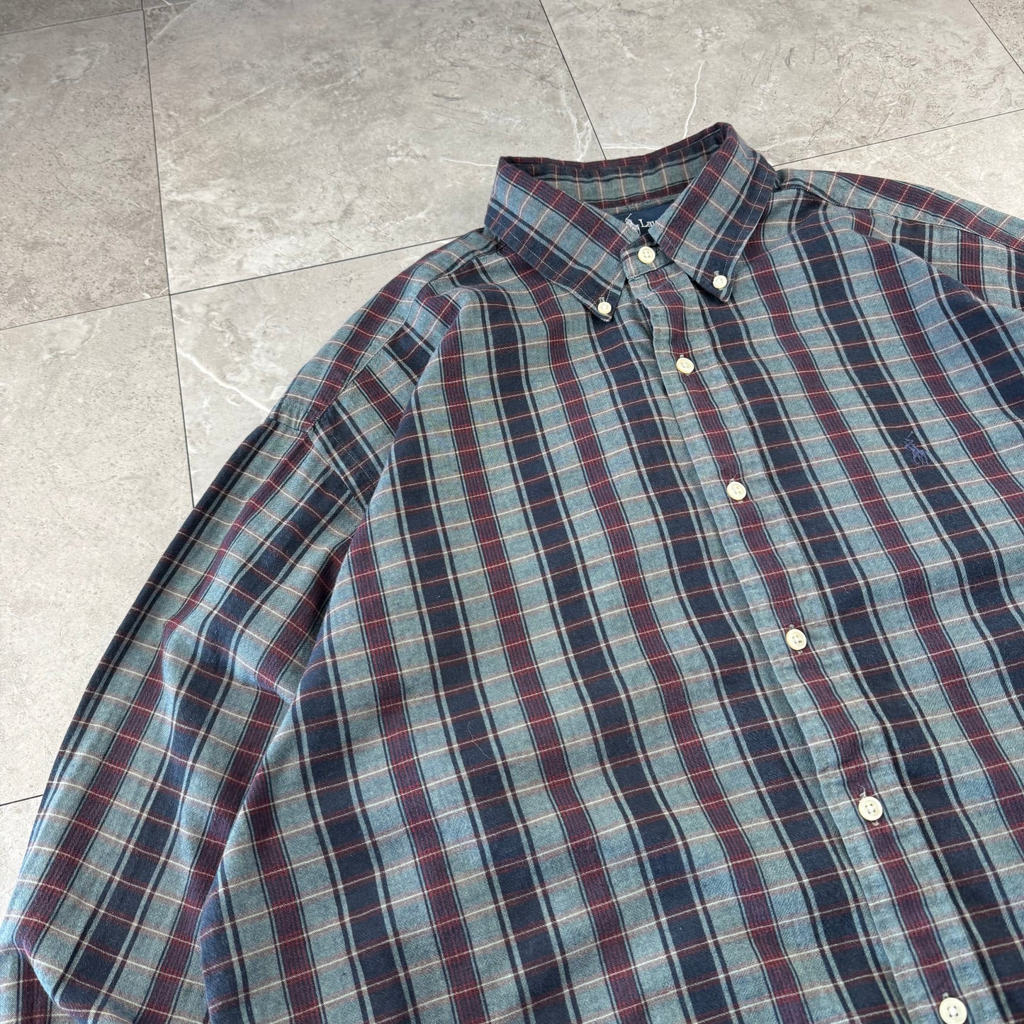 00s Ralph Lauren “Blaire” Striped-Checkered Button Down Shirt