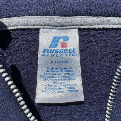 00s Russell Athletic Zip-Up Navy Hoodie KiiChain Clothing