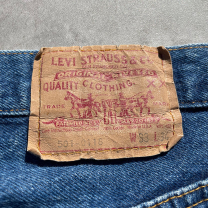 90s Levi's 501-0118 Made in USA Denim 33x34