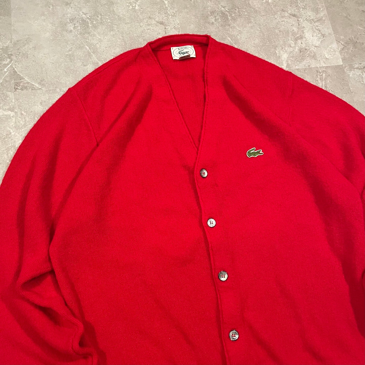 80s Izod Lacoste Made in USA Acrylic Cardigan