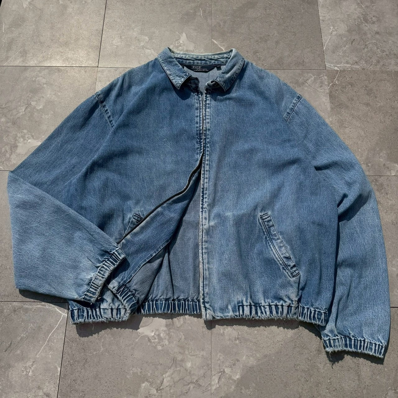 80s-90s Ralph Lauren Light Blue No-Pony Denim Swing Top Jacket