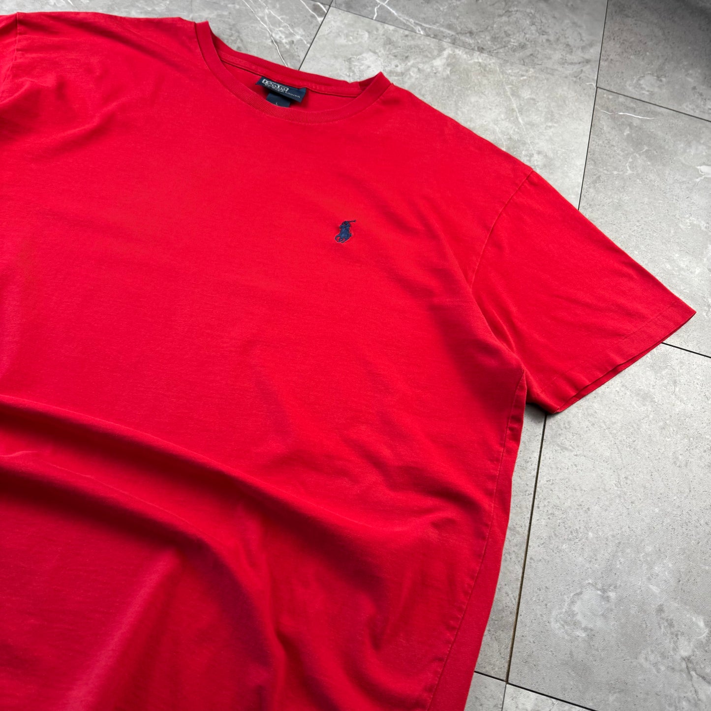 90s Polo by Ralph Lauren Red Logo Single Stitch T-Shirt