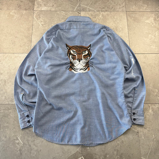 90s Levi's Orange Tab Tiger Embroidered Graphic Dual Pocket Shirt