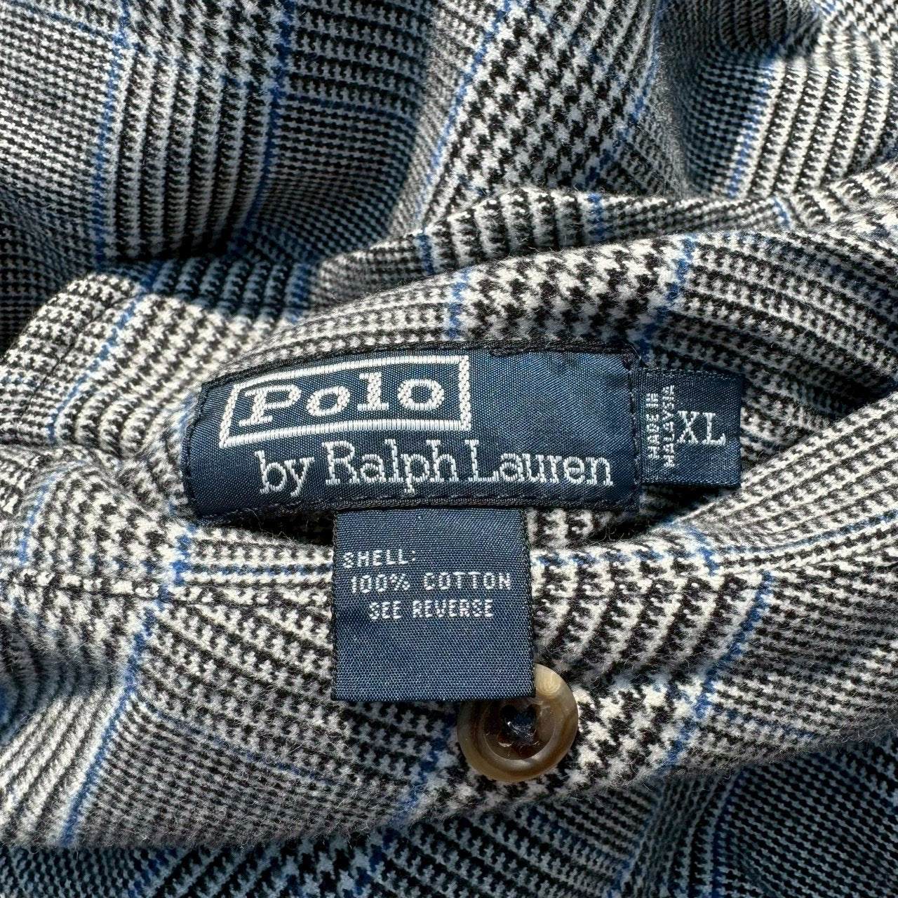 90s-00s Ralph Lauren Rare Houndstooth / Navy Reversible Harrington Jacket