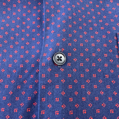 00s Polo by Ralph Lauren Clayton Purple Dot Pattern Rayon Open Collar Shirt M