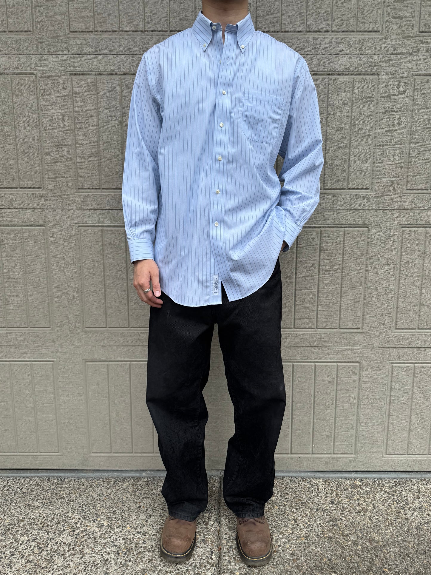 00s Brooks Brothers “Regent” Light Blue Striped Button Down Shirt