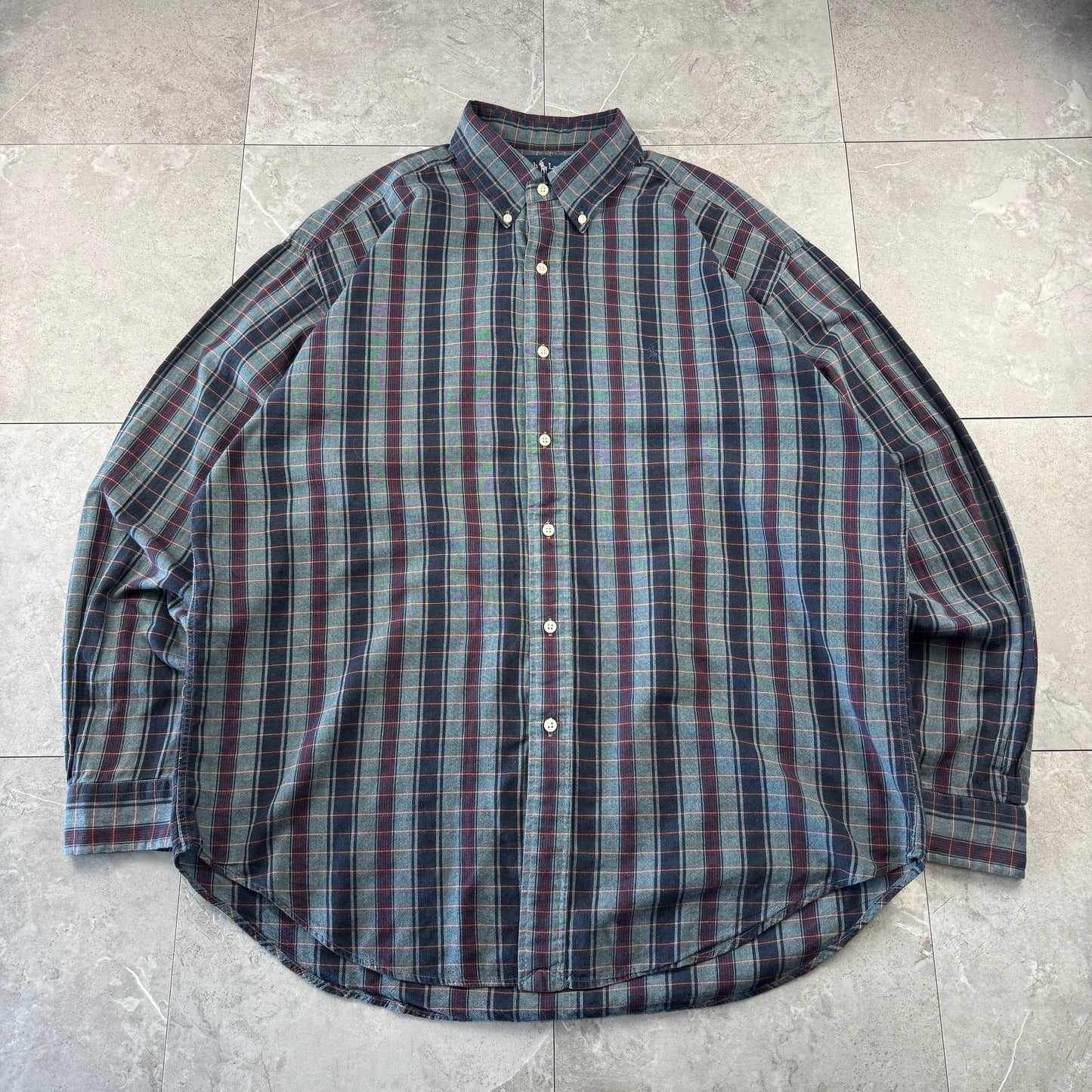 00s Ralph Lauren “Blaire” Striped-Checkered Button Down Shirt
