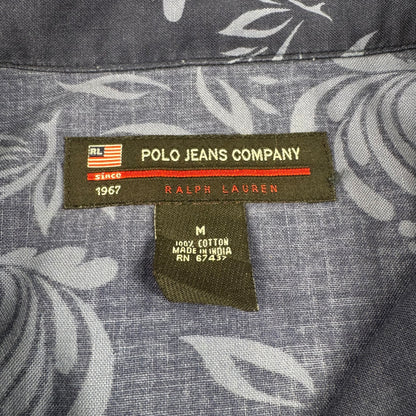 00s Ralph Lauren Polo Jeans Co. Navy Floral Open Collar Shirt