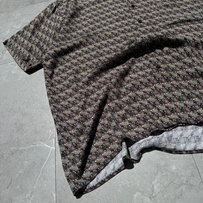 90s Natural Issue Box Pattern Rayon Short Sleeve Shirt KiiChain Clothing