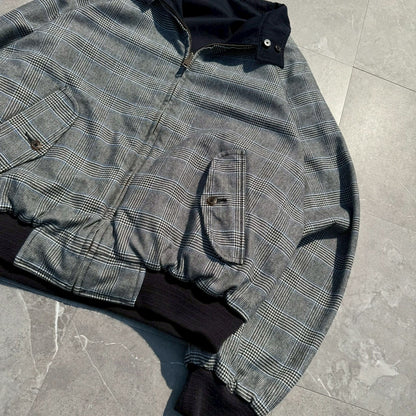 90s-00s Ralph Lauren Rare Houndstooth / Navy Reversible Harrington Jacket