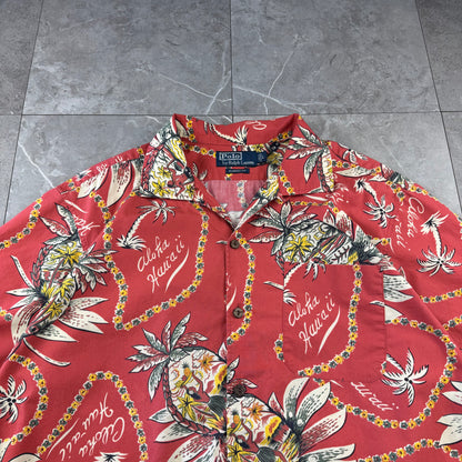 00s Polo by Ralph Lauren Classic Fit Red Hawaiian Open Collar Shirt