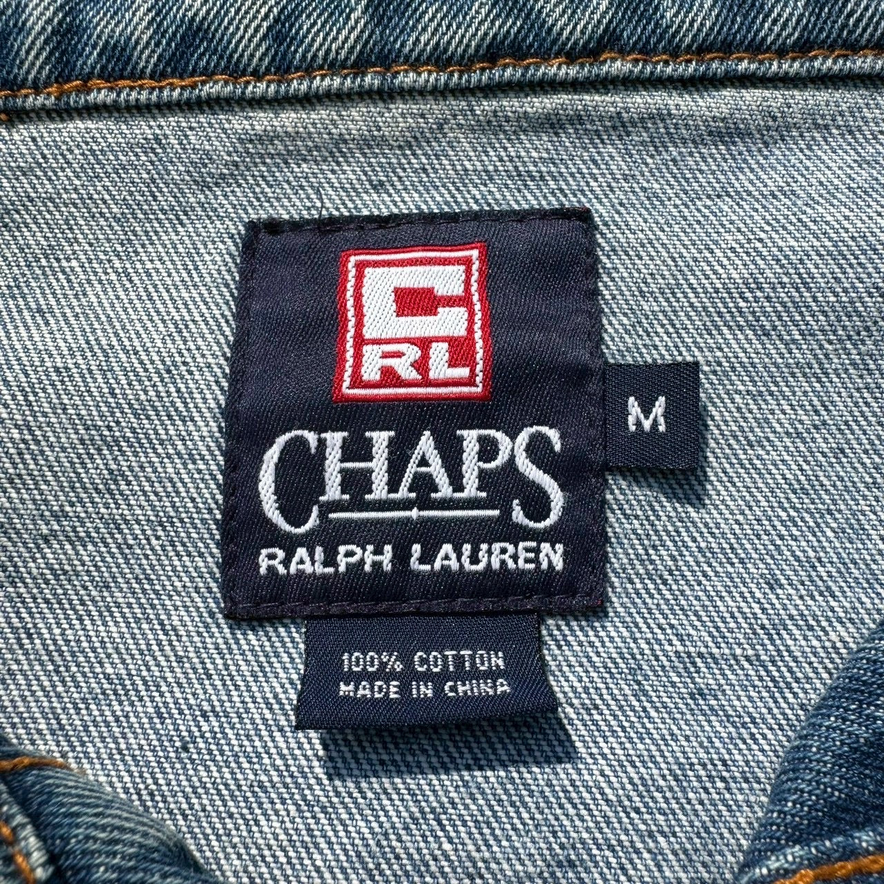 90s CHAPS Ralph Lauren Embroidered Logo Denim Jacket