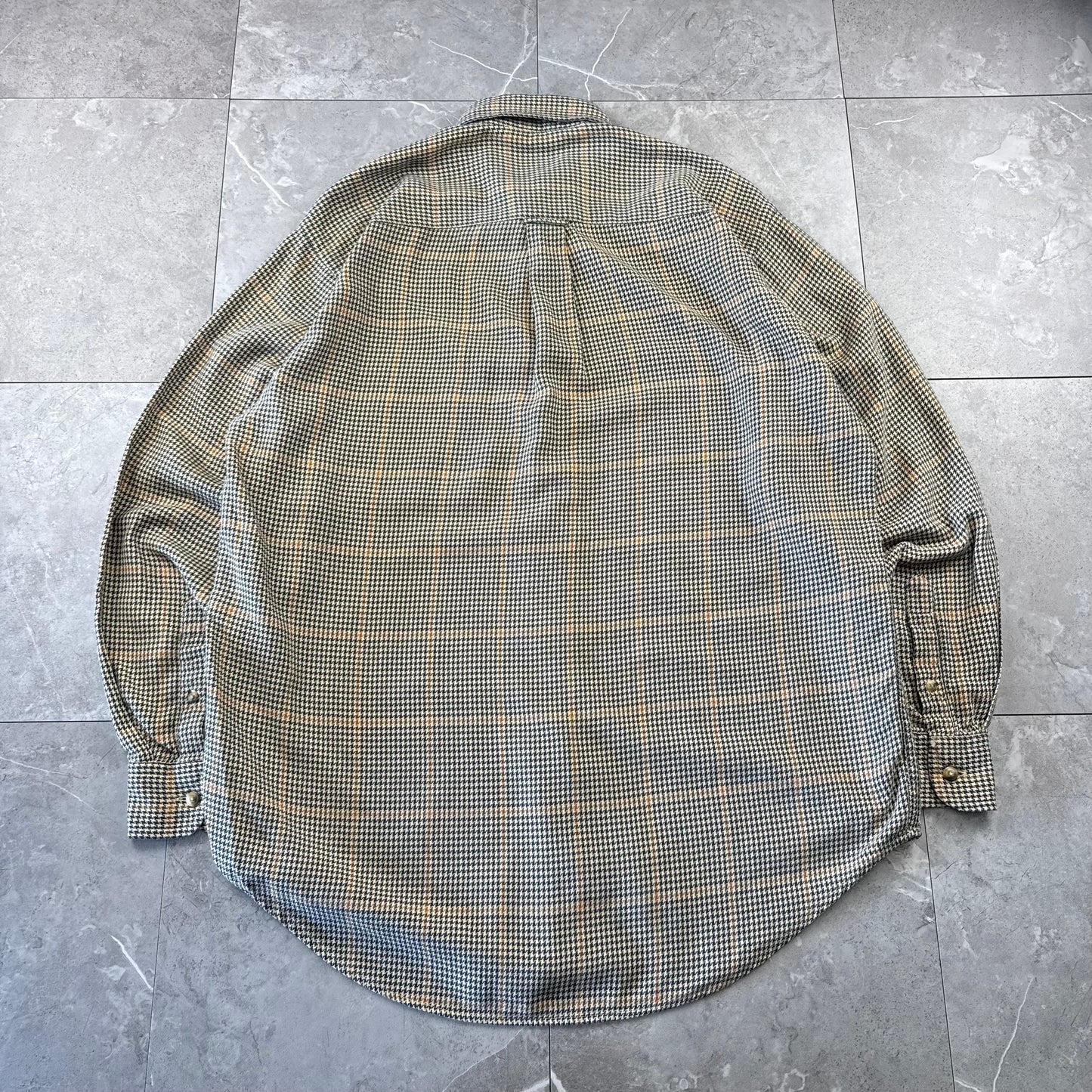 90s Nautica Brown Houndstooth Checkered Button Down Shirt