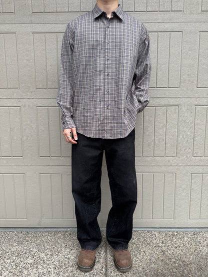 90s Dockers Gray Faded Checkered Shirt