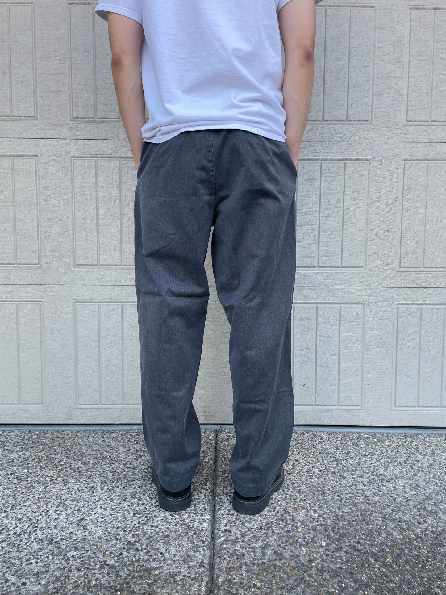 00s Gap Washed Gray/Black Loose Fit Pants 38x32