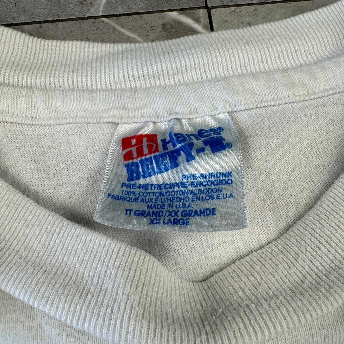 90s Hanes Beefy-T Christian Champic White Single Stitch Comic Graphic T-Shirt