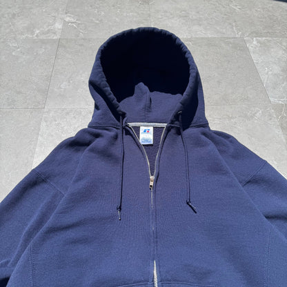 00s Russell Athletic Zip-Up Navy Hoodie KiiChain Clothing