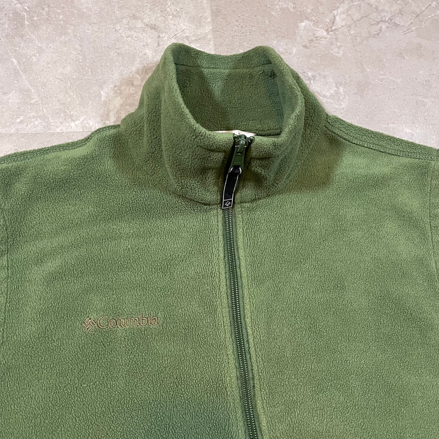 00s Columbia Green Zip Fleece Vest