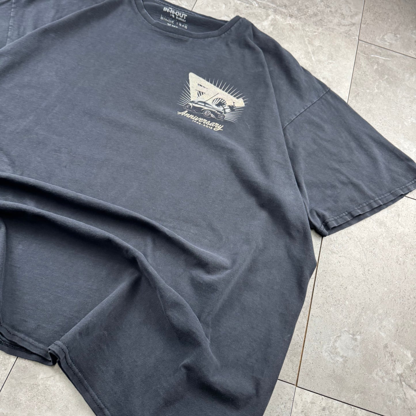 00s In-N-Out Burger 70th Anniversary Faded Black Graphic T-Shirt