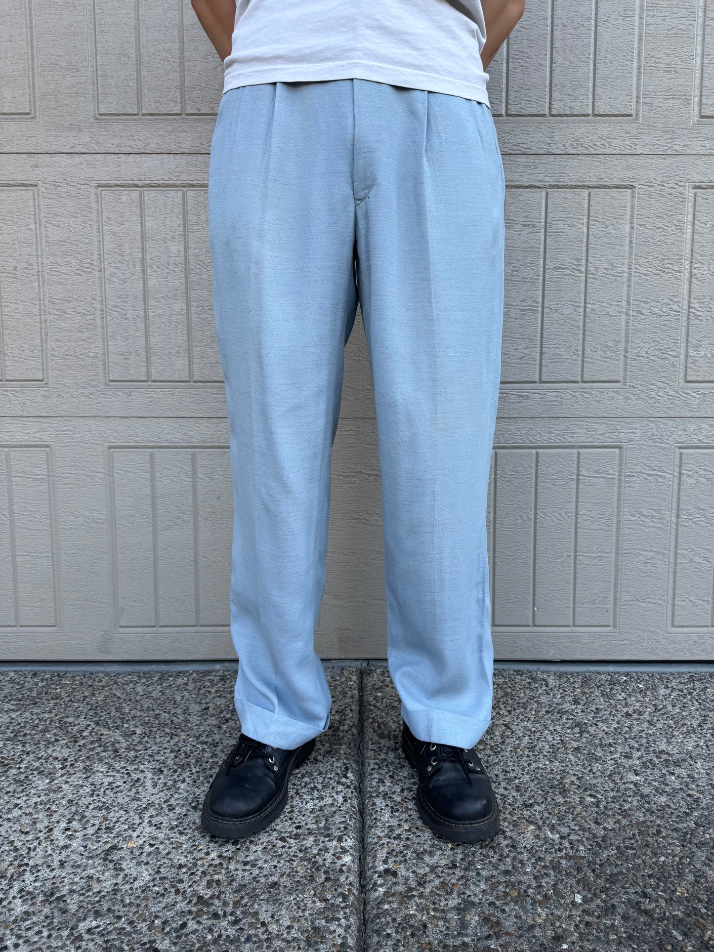 40s Unknown Light Blue Gabardine Slacks