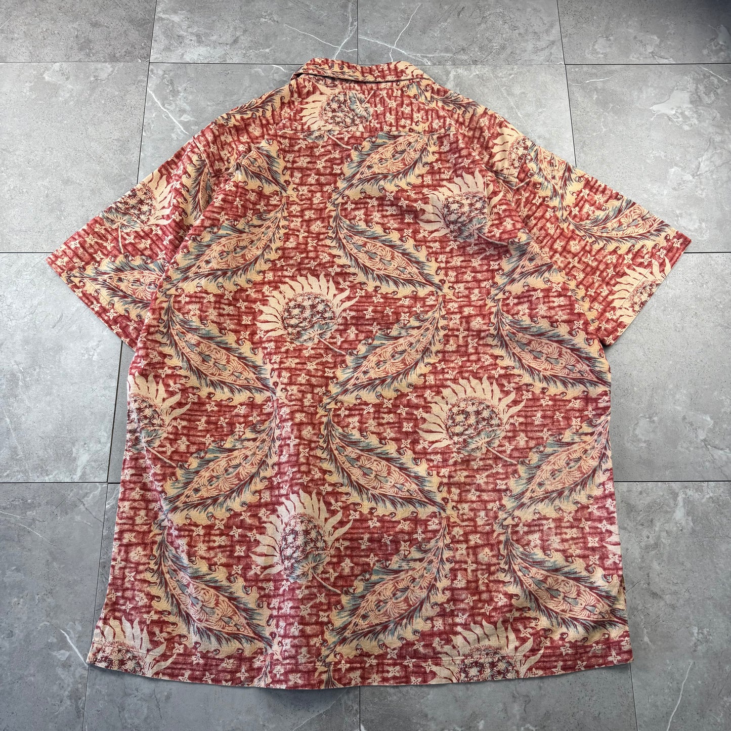 00s Polo by Ralph Lauren Vintage Camp Red Leaf Open Collar Shirt M