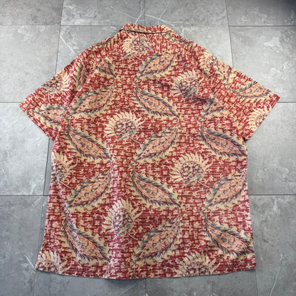 00s Polo by Ralph Lauren Vintage Camp Red Leaf Open Collar Shirt M