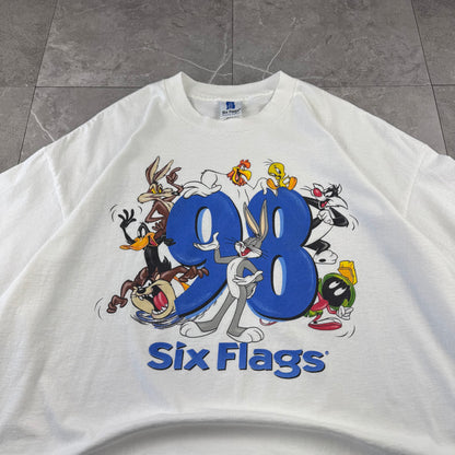 90s Six Flags Theme Parks 1998 Looney Tunes Collab Graphic Tee