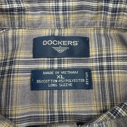90s Dockers Gray Faded Checkered Shirt
