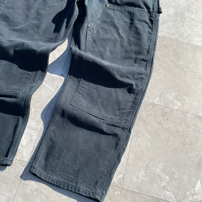 90s-00s Carhartt Made in USA Black Double Knee Work Pants 40x30