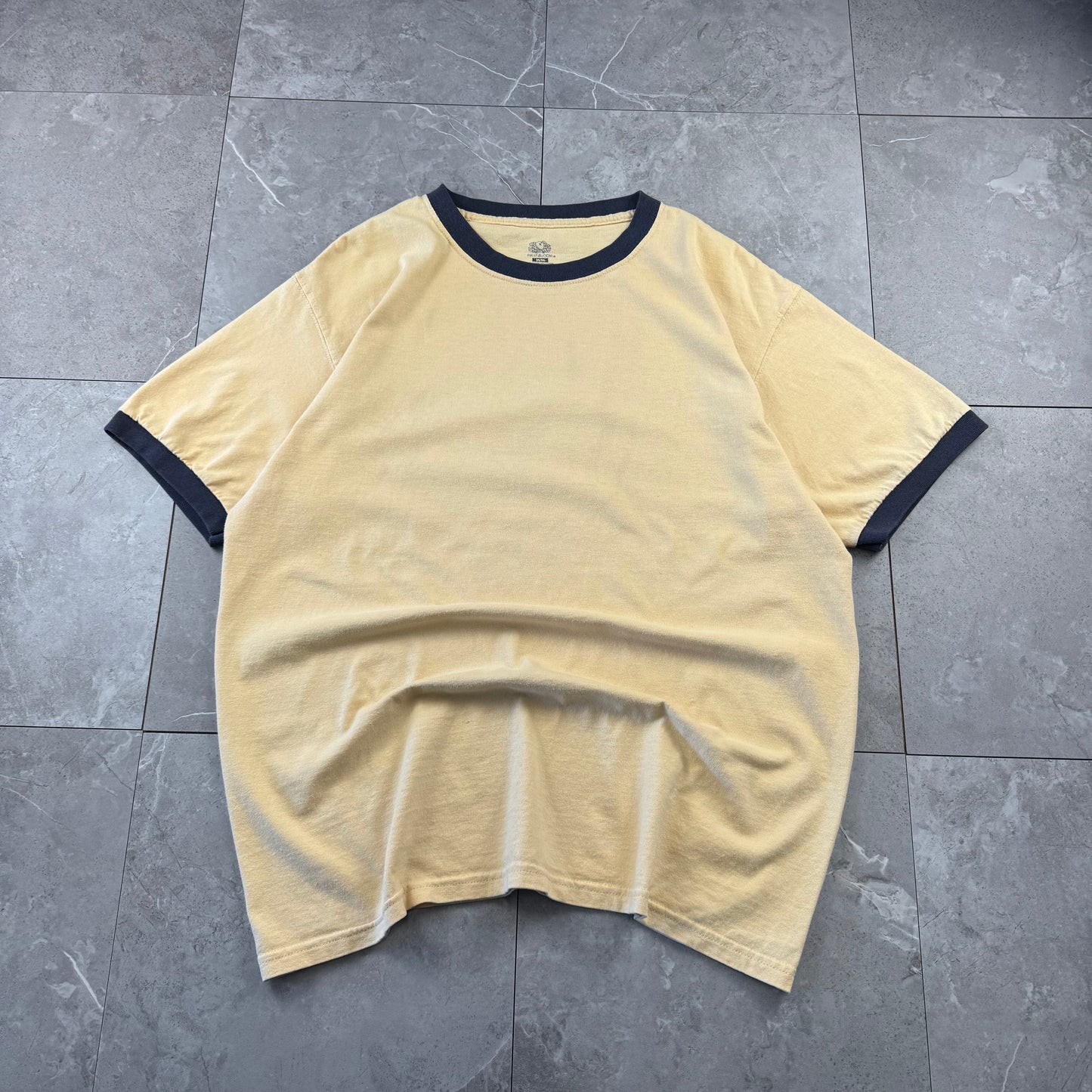 00s Fruit of the Loom Yellow Ringer T-Shirt