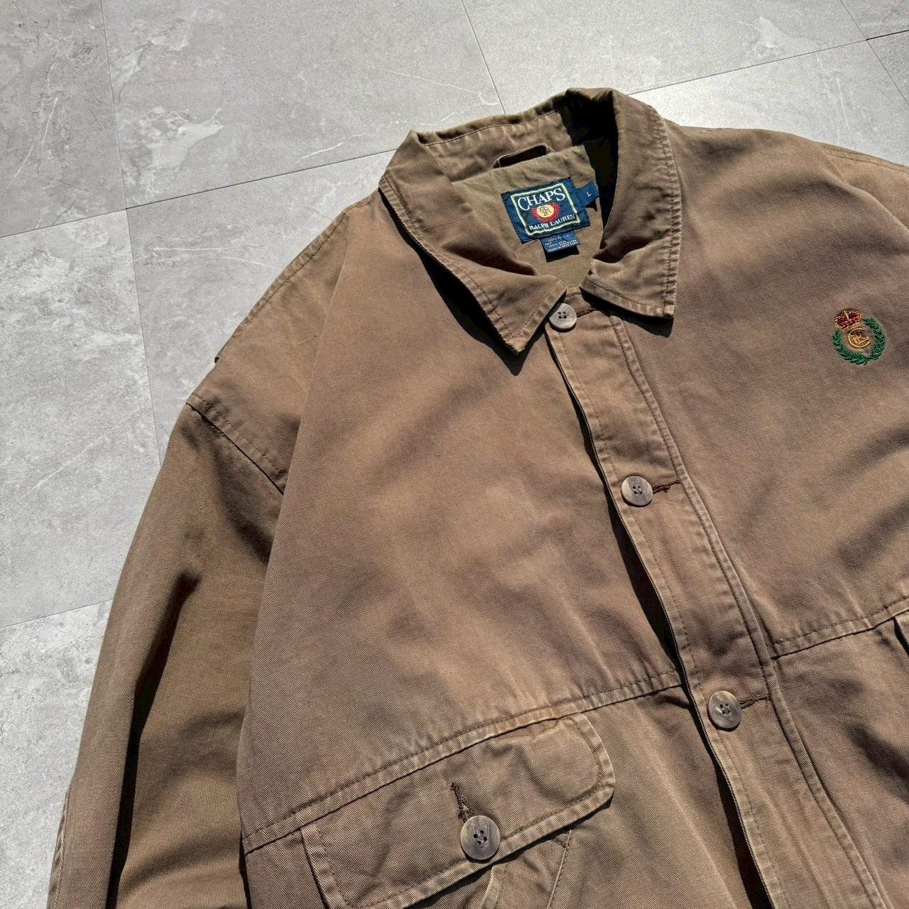 80s Chaps Ralph Lauren Dark Brown Dual Pocket Bomber Jacket