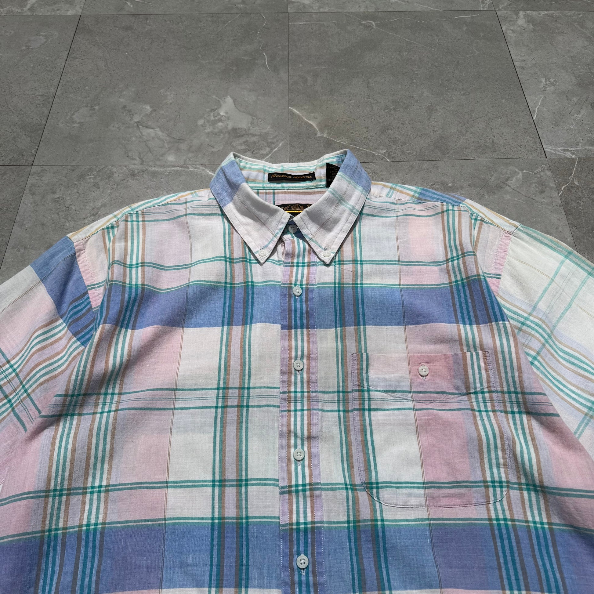 90s Eddie Bauer Manteca Madras Checkered Short Sleeve Shirt KiiChain Clothing