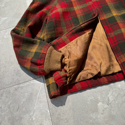 80s-90s Pendleton Made in USA 100% Virgin Wool Red Checkered Jacket