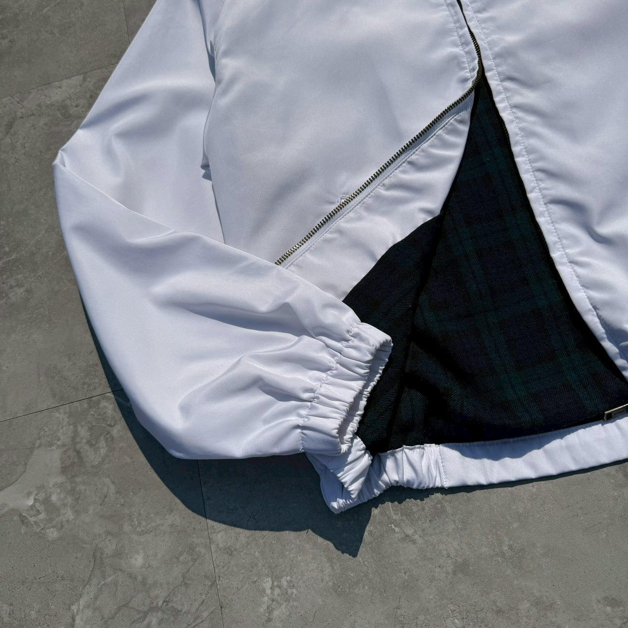 90s Ralph Lauren Rare White Polyester Flannel Lined Swing Top Jacket